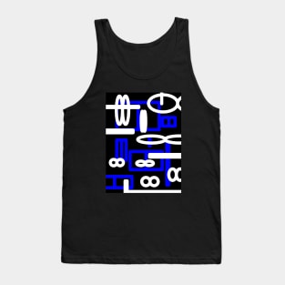 Blue and black geometric abstract art design Tank Top